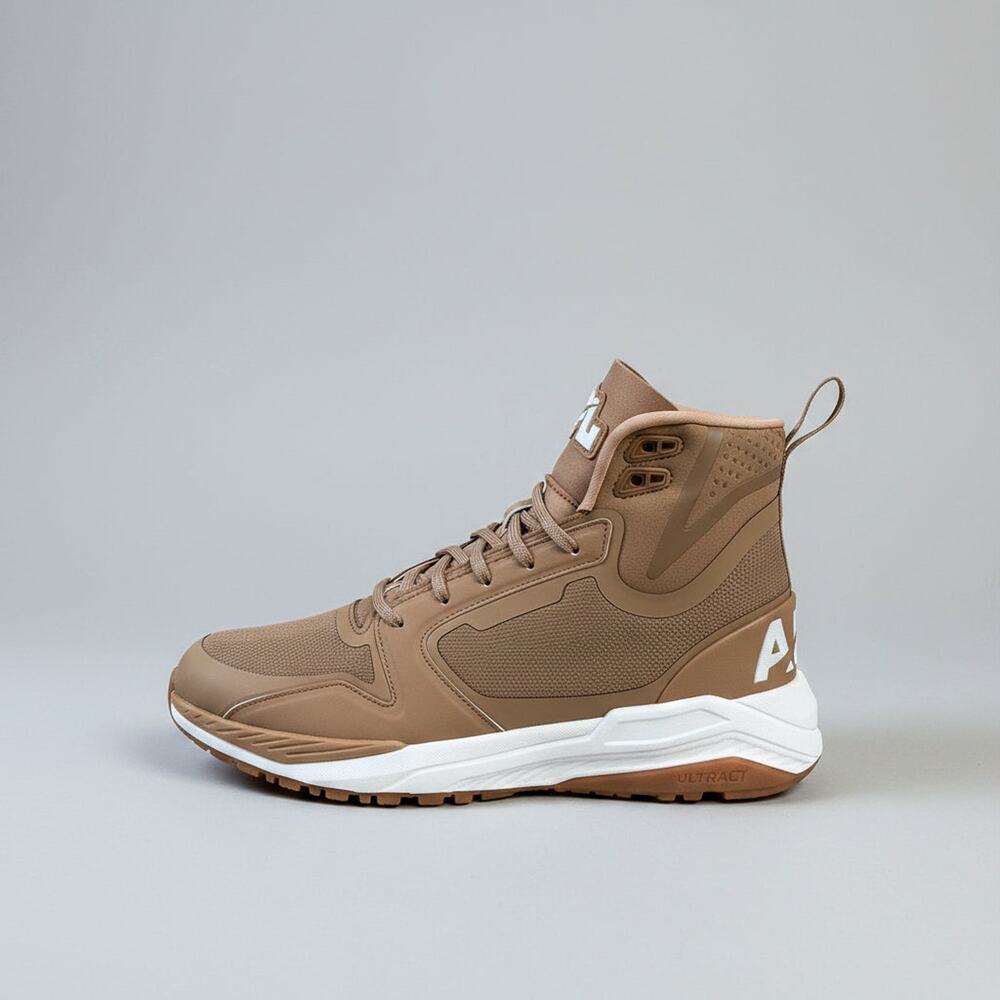APL tan TechLoom Defender high tops, size 8, NEW IN BOX!
